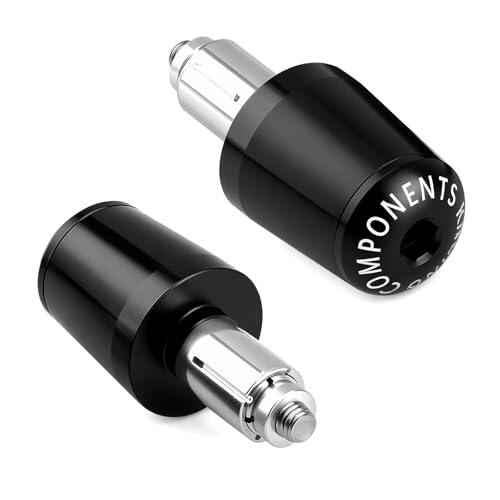 2 Piezas Contrapesos Manillar Moto 22mm Contrapeso de Aluminio Negro Tapón Universal para Tubo 17-22 mm Accesorios para Scooter Cruiser