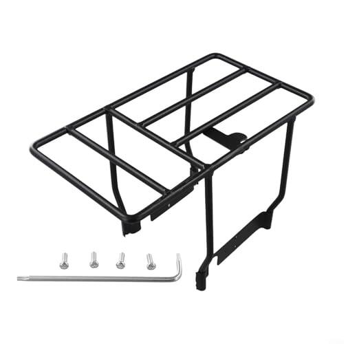 Zilimontt Soporte trasero de acero sólido para scooter eléctrico | Accesorio de modificación de estante de equipaje resistente para actualización de marco trasero | Soporte de carga de metal negro 27