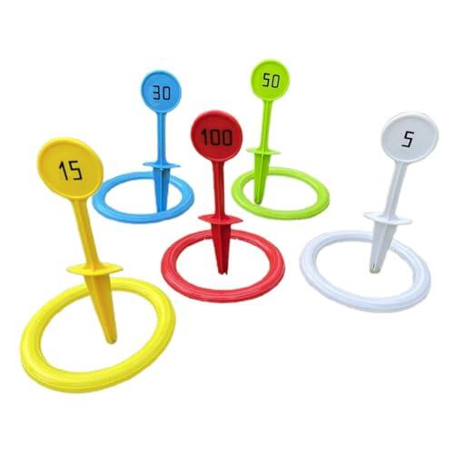 Juego De Lanzamiento De Anillos: Almacenamiento Apilable, Marco Amigable, Clavija De Puntuación con Gancho, Moldura De Color Brillante No Tóxica | para Adolescentes Jóvenes Niños Niñas Sala De Juegos