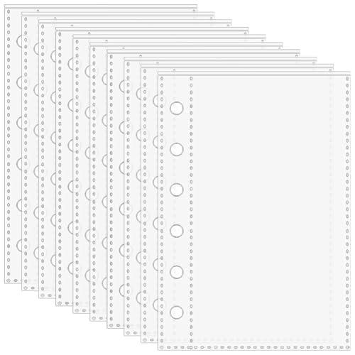 Paquete de 10 bolsillos para carpetas A7, sobres para relleno de efectivo con 6 pestañas, inserciones transparentes para planificador para fotos, tarjetas, facturas y más