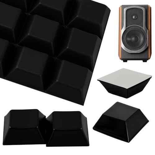 18 patas de goma autoadhesivas, 20 x 20 mm, como amortiguador de vibraciones y patas antideslizantes para altavoces, aparatos eléctricos, gabinetes, cajones (negro)