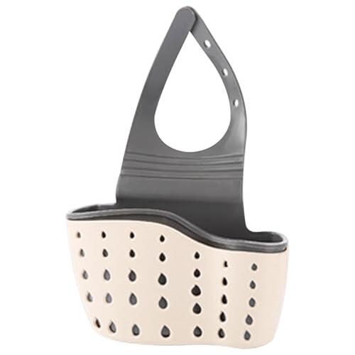 Veesper Soporte para Fregadero de Cocina, Soporte para Esponja de pie o Colgante con Correa Ajustable, Cesta de plástico para Grifo con Orificios de Drenaje para Secado, Organizador de baño