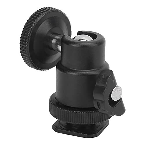 Neiyty Mini Rótula de Bola de Metal con Tornillos de 1/4 de Pulgada, Rotación de 360° para Trípode de Cámara, Portátil, Estable, Negro