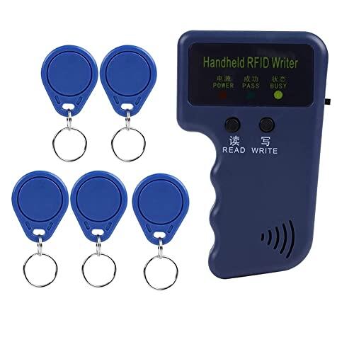 Xnuiasqe Lector PortáTil de Tarjetas de IdentificacióN RFID de 125 KHz para Control de Acceso con 5 Etiquetas Compatible con EM4100/EM410X