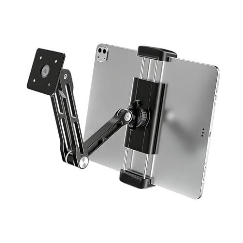 Soportes universales de montaje en pared para tabletas y teléfonos de 4 a 12.9 pulgadas con rotación de 360 grados y soporte de brazo de montaje en pared en ángulo de visión ajustable