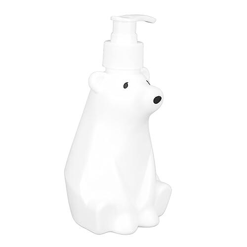 Zerodis Dispensadores de Cartuchos Botella con Bomba Estilo Oso para Ducha, Baño, Baño con Gran Capacidad para champú, Acondicionador, Gel de líquido Dispensador de champú Blanco (Pequeño)