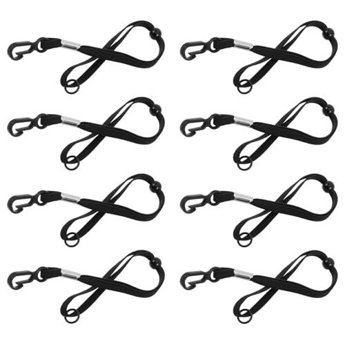 TOYANDONA 8 Piezas Correas Desmontables Accesorios Convenientes de Poliéster Negro para Guantes de Esquí y Snowboard para Deportes al Aire Libre y Aventuras en Invierno