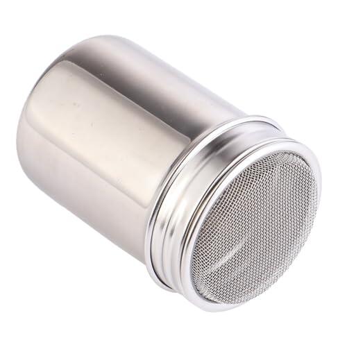 VOSAREA 1pieza Tarro de Especias de Acero Inoxidable con Diseño de Malla para Espolvorear Bote Portátil para Condimentos de Cocina Compacto y Duradero