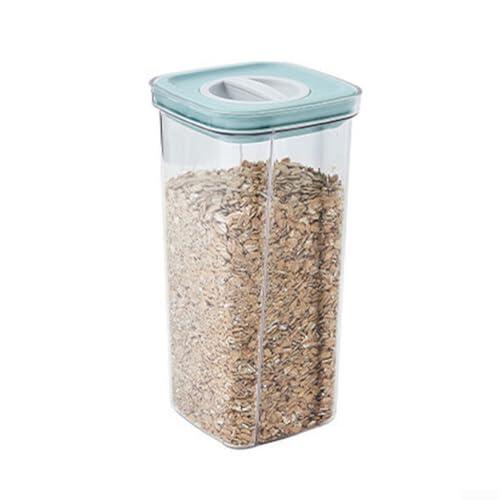 Tarro hermético giratorio de almacenamiento de alimentos, recipiente de cocina de PET transparente con tapa giratoria para aperitivos, nueces, cereales, productos secos, organizador de despensa a