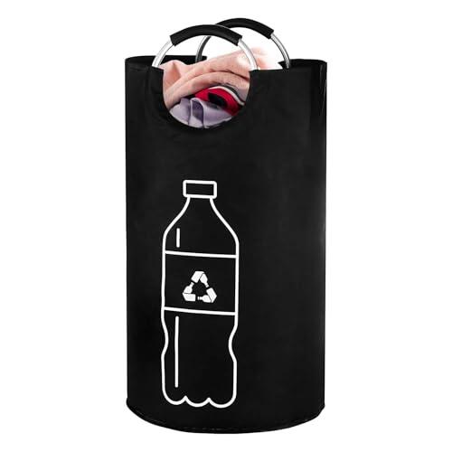 Genérico Papelera De Reciclaje Interior | Plegable Resistente 82 L Con Asa | Cesto Reciclaje Cocina | Para Latas Y Botellas Interior Hogar Oficina Garaje Uso Doméstico Dormitorio Armario