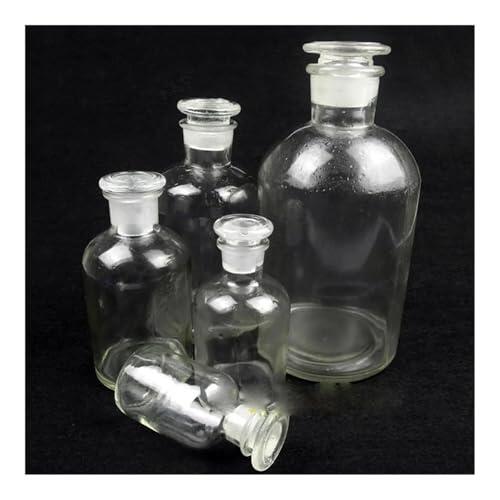 Equipos y suministros de laboratorio Botella de vidrio transparente boca estrecha con tapa abatible (30 ml/60 ml/125 ml/250 ml/500 ml/1000 ml/2500 ml), cristalería for laboratorio químico