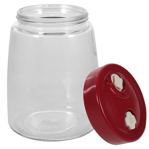 BESPORTBLE Frasco Hermético de Vidrio para Encurtidos y Fermentados, Bote Multiusos de Cocina Cierre Fácil para Almacenamiento de Verduras y Granos