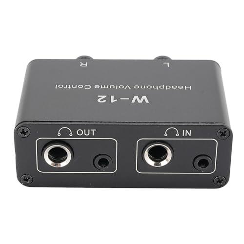 Tixiyu Controlador de Volumen Estéreo de 6,35 Mm y 3,5 Mm Atenuador de Sonido Compacto y Cristalino para Amantes de la Música Aleación de Aluminio Negro 1