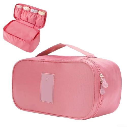 Organizador de ropa interior de viaje, bolsa de brasier, bolsa de almacenamiento portátil para lencería, calcetines, bragas, cubo de embalaje, bolsa de lavado, accesorios de equipaje (sandía roja)