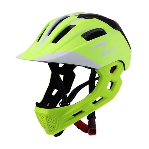 TUXCAXI Casco de Bicicleta para niños, cómodo, Ligero, Transpirable, Ajustable, diseñado para niños y niñas, Seguro, para Ciclismo de Carretera, Accesorio para Bicicleta, Verde, 50 cm a 55 cm