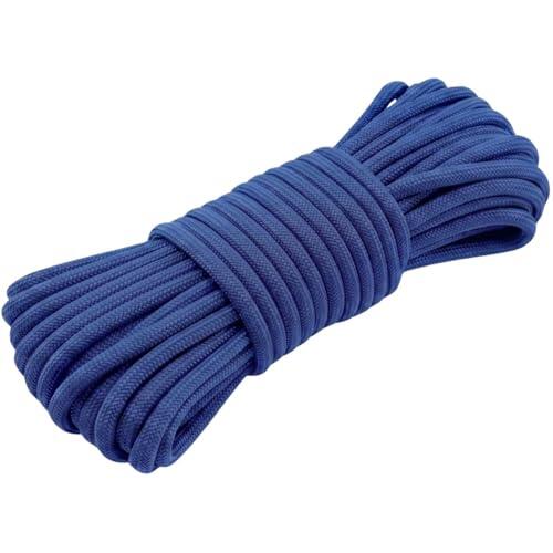 Lumonic 10m Paracord 4mm Azul | 100% Nailon | 7 núcleos, Funda de 32 filamentos | Capacidad de Carga máx. 250 kg | Correa para Perro, Pulsera, Outdoor, bushcraft, Cuerda para Tienda de campaña