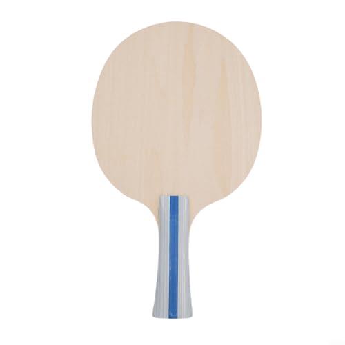 Tenis de mesa | Base de raqueta de madera pura de 5 capas para principiantes | Base de paleta elástica ligera | Bate de entrenamiento de mango corto o largo (mango largo)