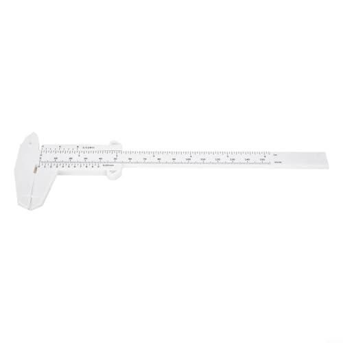 Vernier Calibrador 0-150mm Herramienta de medidor de profundidad de plástico con regla de doble escala, para medición de joyas, laboratorio de ciencias escolares, carpintería y monedas antiguas