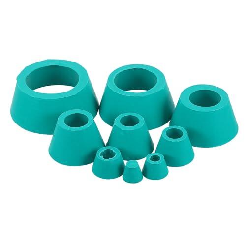 HOOWIFFY Adaptador de Matraz de Embudo Buchner de Goma Verde, 8 Piezas, Tapones de Cono para Filtros de Laboratorio, Sencilla y Compatible Varios Tamaños
