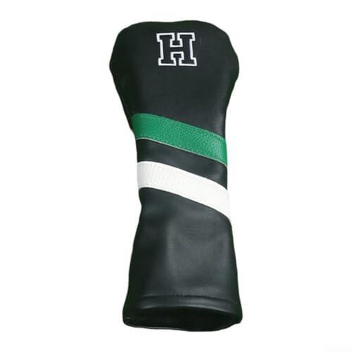 Juego de fundas para cabeza de club, fundas de cuero sintético para putter de madera con banda elástica, calcetines protectores para hombres, No./3//H/Putter, negro (No.H)