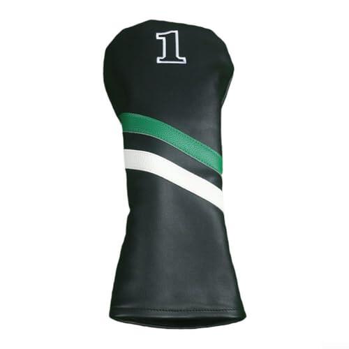 Juego de fundas para cabeza de club, fundas de cuero sintético para putter de madera con banda elástica, calcetines protectores para hombres, No./3//H/Putter, negro (n.º 1)
