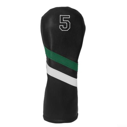 Juego de fundas para cabeza de club, fundas de cuero sintético para putter de madera con banda elástica, calcetines protectores para hombres, No./3//H/Putter, negro (n.º 5)