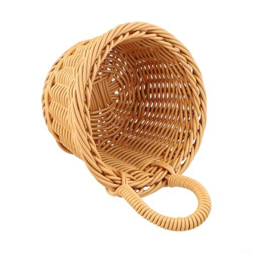 Cesta tejida de plástico para colgar en la pared, organizador de almacenamiento de cocina para verduras y artículos diversos, colgador de macetas de baño, estante de artículos pequeños para ahorrar