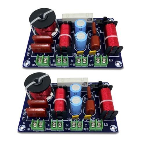 MOLERRI 2 Uds 3 Vías 250W 850/5200Hz Divisor de Frecuencia DIY Altavoz Filtro Circuito Agudos Graves Medios HiFi Estéreo Audio Crossover