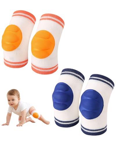 ZAMXHUG 2 Pares Rodilleras Bebe Gateo, rodilleras bebe,rodilleras gateo,Transpirable Rodilleras Antideslizantes para Bebé Protectores Rodillas para Bebé Unisex,rodilleras para bebe gatear(Estilo B)