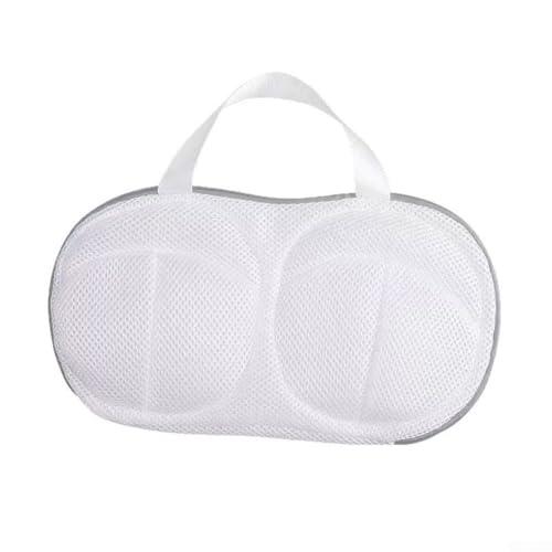 Bolsa de lavandería blanca para ropa delicada, bolsa de lavado de malla antideformación con cierre de cordón para evitar torceduras y daños, saco protector de lencería para medias y encaje (lado gris)