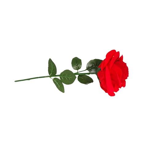 rongweiwang Estuche de anillo confiable con terciopelo de rosa roja para propuesta de matrimonio. Regalo de joyería para mujer con excelente mano de obra. Caja de anillo de rosa