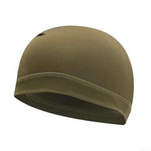 Gorro de ciclismo de verano para hombres y mujeres, gorra elástica de secado rápido con tela que absorbe la humedad para correr y montar en motocicleta, color negro (verde militar)