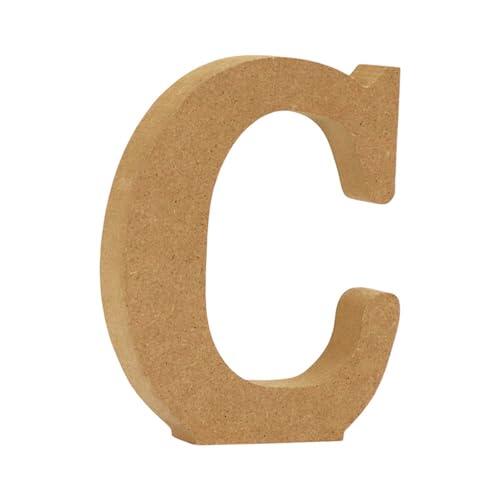 Letras de madera blancas alfabeto boda cumpleaños fiesta hogar decoraciones (C, talla única)