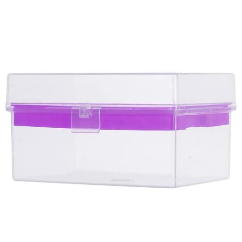 OUNONA Caja de Plástico para Almacenaje de Puntas de Pipeta Pozos con Tapa Transparente Organizador de Laboratorio para Almacenamiento Seguro y Accesible de Accesorios Científicos