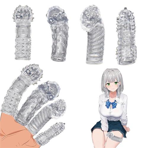 4 fundas de dedos aisladas， Transparentes, con Textura