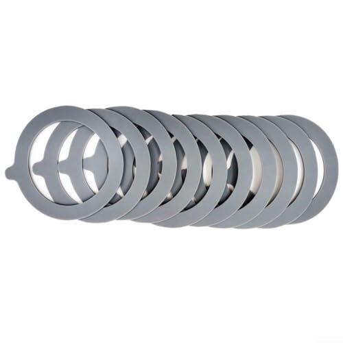 Paquete de 10 juntas de repuesto de silicona herméticas de goma, para tapas de tarros, juntas tóricas flexibles resistentes al calor, para recipientes de almacenamiento de tarros de conserva, rojo