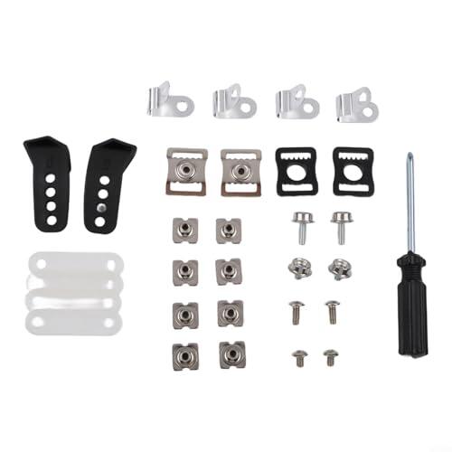 Feeshoppher Kit de reparación de casco de hockey de fútbol, juego de tornillos de 31 piezas, herramientas de repuesto con tuercas, arandelas, clips, tachuelas para mantenimiento de la correa de visera