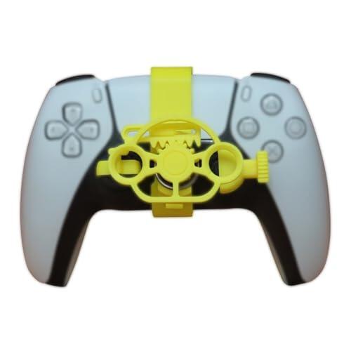 WheatThrive Mini volante 3D, controlador de juego de carreras para PS5, mango compacto de ácido poliláctico, colores vibrantes, simulación realista