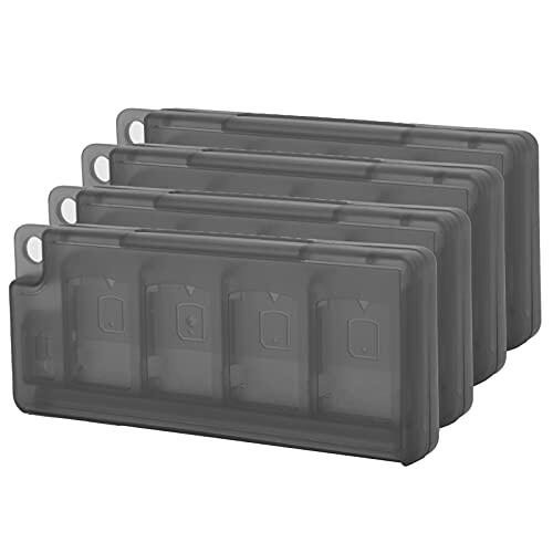 Tomantery Caja de Almacenamiento Compacta para Tarjetas de Juego de 4 Piezas con Protección de 8 Ranuras para , Portátil y Duradera, Cubierta Mate Resistente, Aplicable para Tarjetas de Juego (Negro)