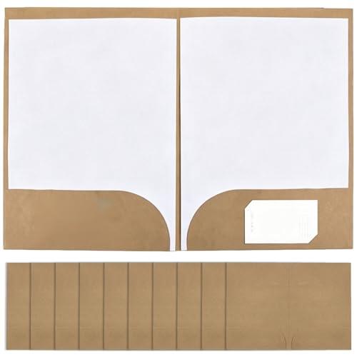 GUOYOU 10 Piezas Carta Kraft Carpetas, Subcarpetas Cartulina A4 con 2 Bolsillos
