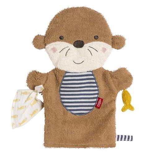 Fehn Manopla de baño Nutria Theo – Toallita para bebés