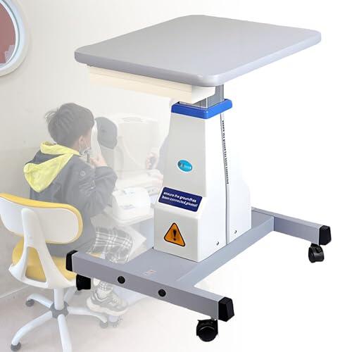 Mesa de optometría motorizada, estación de Trabajo eléctrica de Altura Regulable con cajón para Juegos de Lentes de Prueba, Ideal para ópticas y clínicas oftalmológicas.
