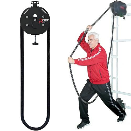 Máquina de entrenamiento de resistencia de montaje en pared, cuerda de polea, entrenador de fuerza para gimnasio en casa con resistencia ajustable de 5 a 30 kg para entrenamiento de cuerpo completo en
