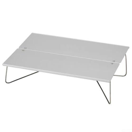 Axorafow Mesa de camping de aleación de aluminio, mesa plegable al aire libre para camping, picnic, pesca, barbacoas, portátil, 395 g, compacta, 29,8 x 10,5 x 0,8 cm cuando está plegada