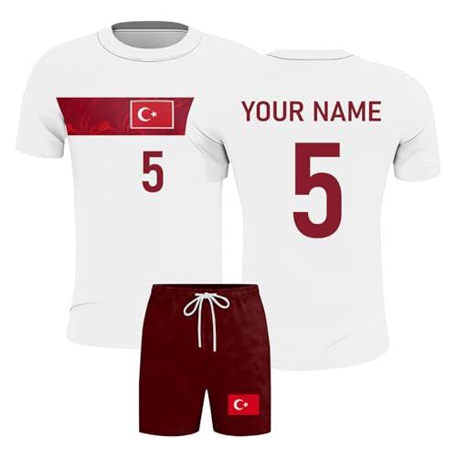 Camiseta personalizada 2026 transpirable de fútbol camiseta chándal con nombre y número propios, Kişiselleştirme Türkiye Milli Takim Formasi, Turquía-4, 140-150