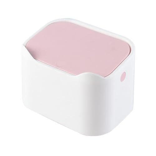 Genérico Papelera de Escritorio Portátil Desmontable con Tapa Cubo Basura Plástico para Dormitorio Salón y Oficina