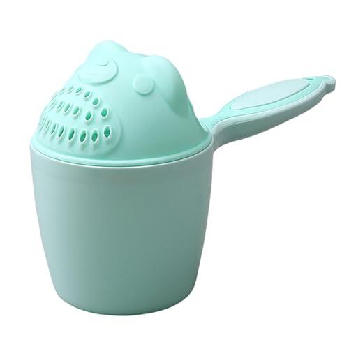 Cute Bear Bàby - Taza de baño, enjuague de champú en cascada, boquilla suave para protección ocular, jarra de enjuague infantil con asa, cabezal de ducha sin BPA para niños