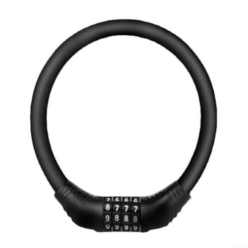 Candado de combinación para bicicleta de montaña, motocicleta eléctrica con 10000 opciones de código, no necesita llave, núcleo de aleación y revestimiento de PVC (negro)