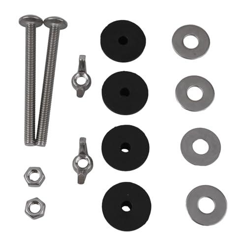 EaseSunny Kit de fijación para cisterna de inodoro, pernos de bandeja de inodoro, juego de sellado de tanque a cuenco, tornillos M6 de acero inoxidable con juntas de goma para una instalación segura