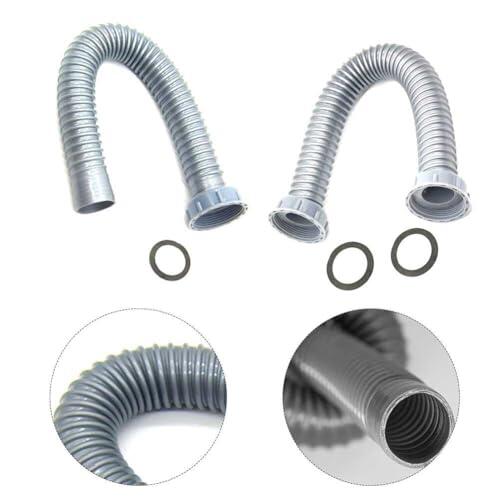 EaseSunny Tubo de drenaje flexible para fregadero de cocina, manguera de residuos expandible, tubo de descarga antibloqueo para fregadero, bañera, lavadora, drenaje rápido, a prueba de fugas, fácil